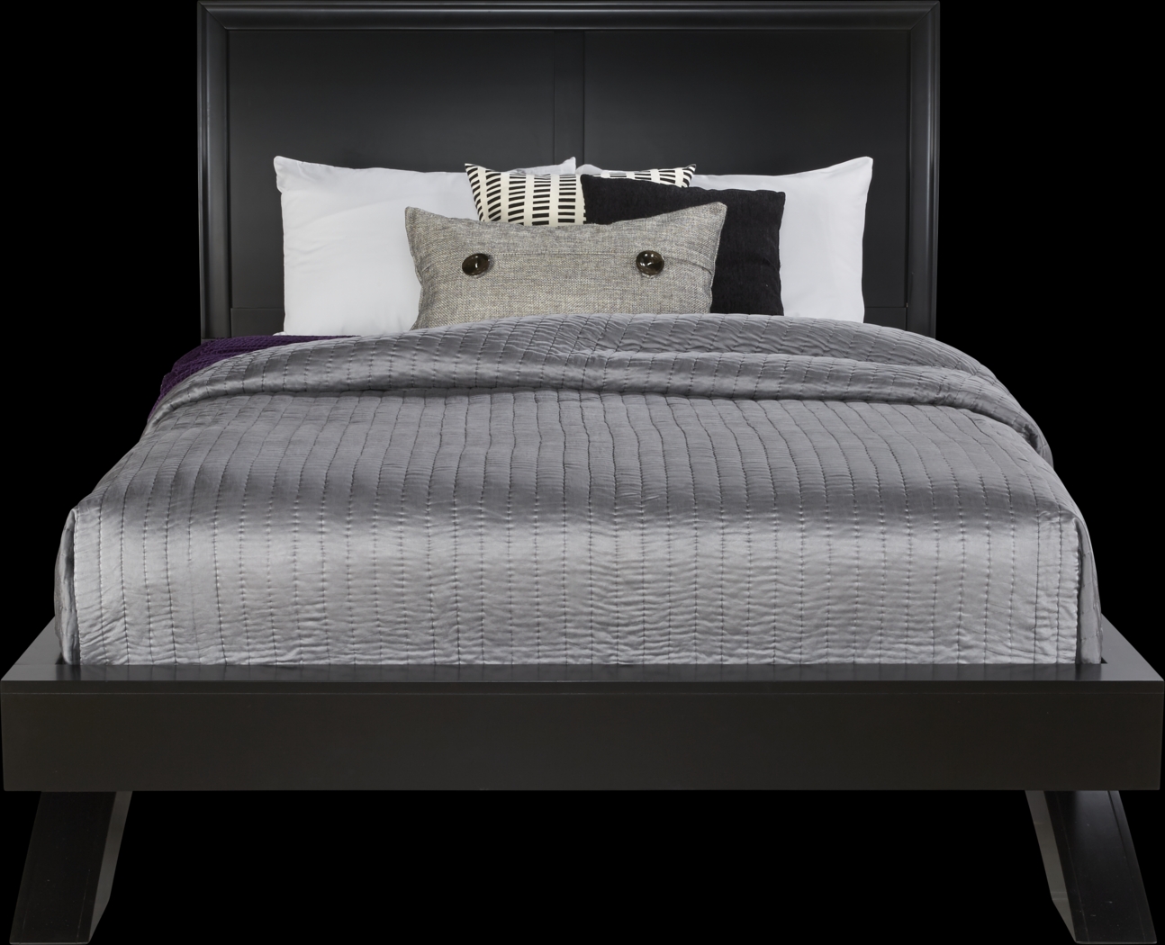 Belcourt Black 3 Pc King Platform Bed with Sleigh Headboard - Thumbnail - Image 1