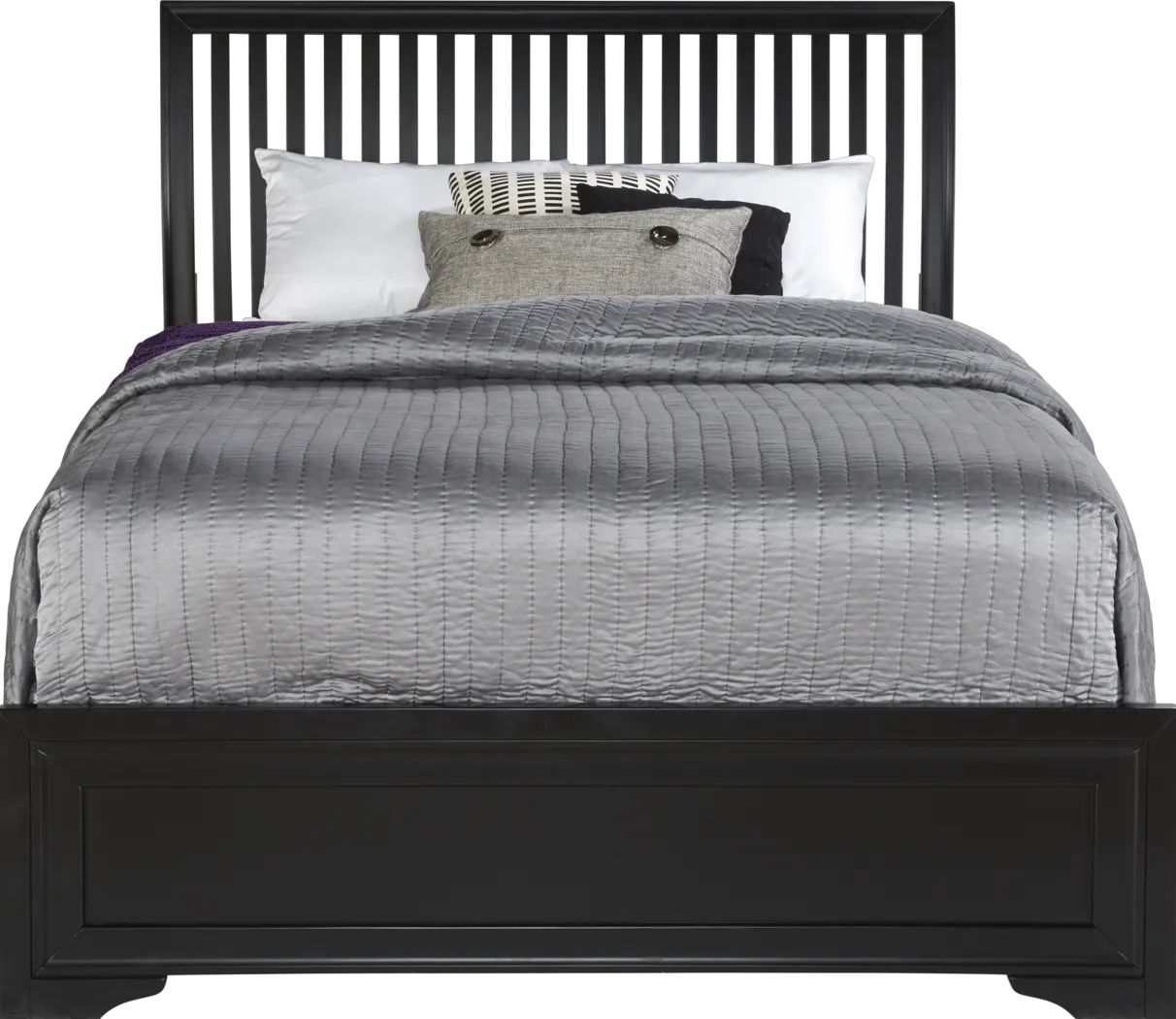 Belcourt Black 3 Pc King Slat Bed - Thumbnail - Image 1