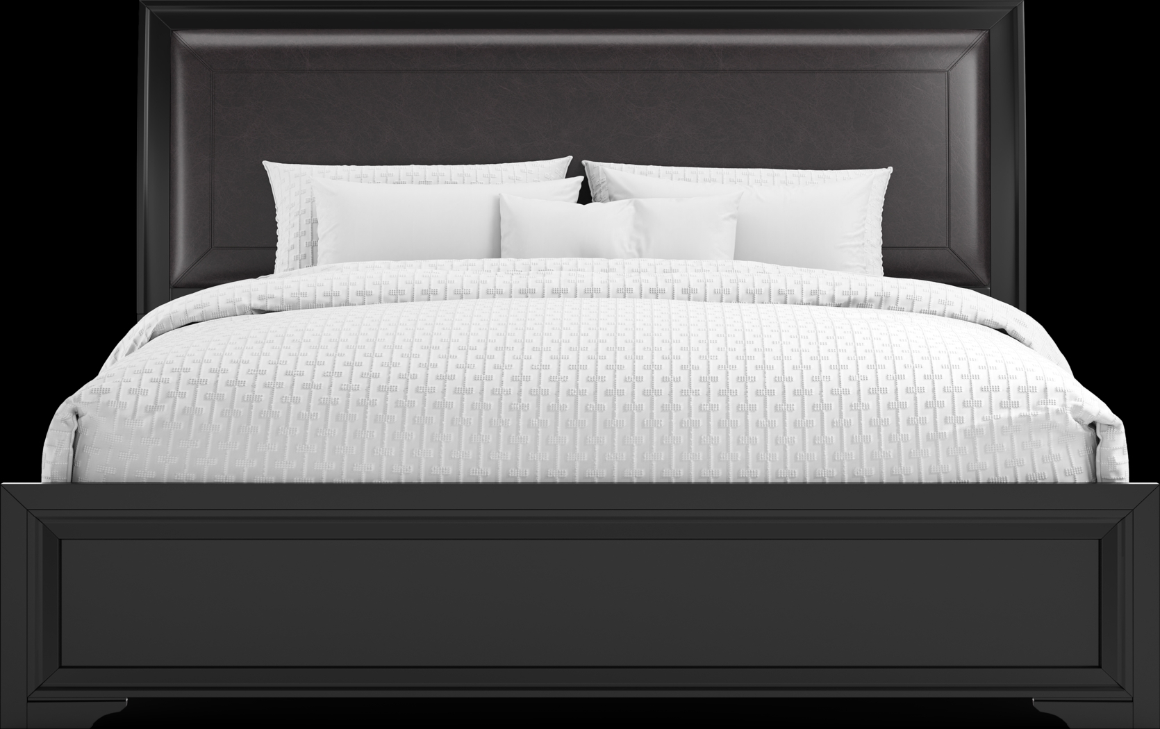 Belcourt Black 5 Pc King Upholstered Sleigh Bedroom - Thumbnail - Image 3