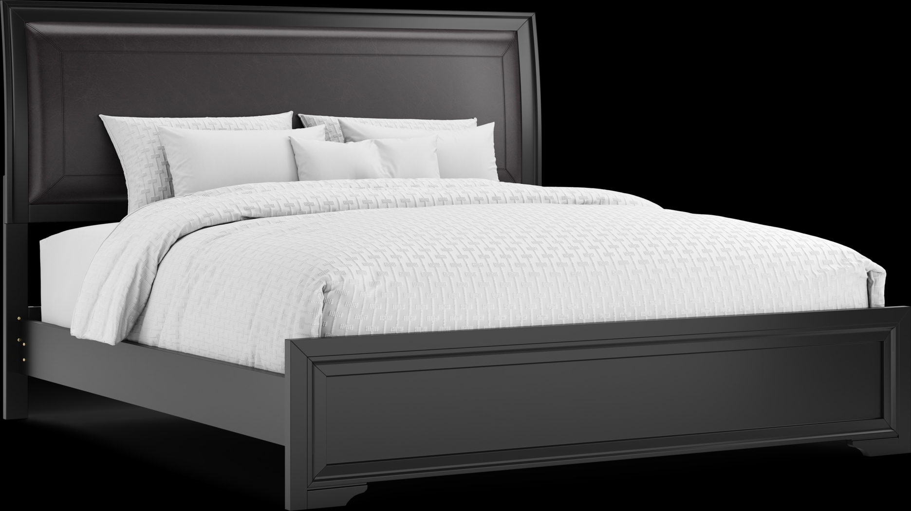 Belcourt Black 5 Pc King Upholstered Sleigh Bedroom - Thumbnail - Image 2