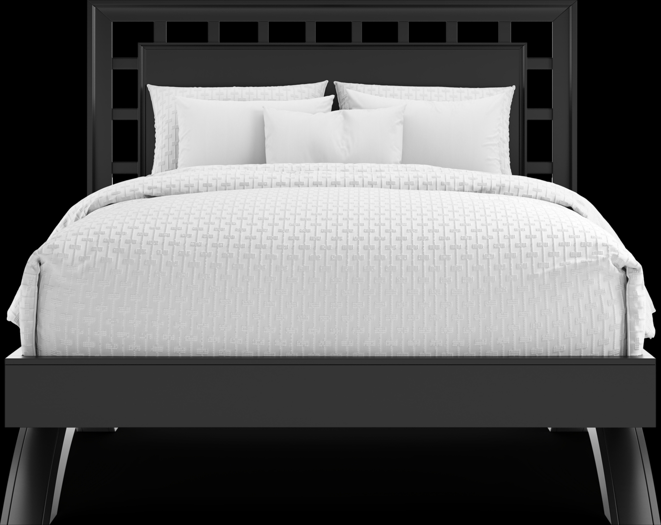 Belcourt Black 3 Pc Queen Lattice Arch Bed - Thumbnail - Image 2