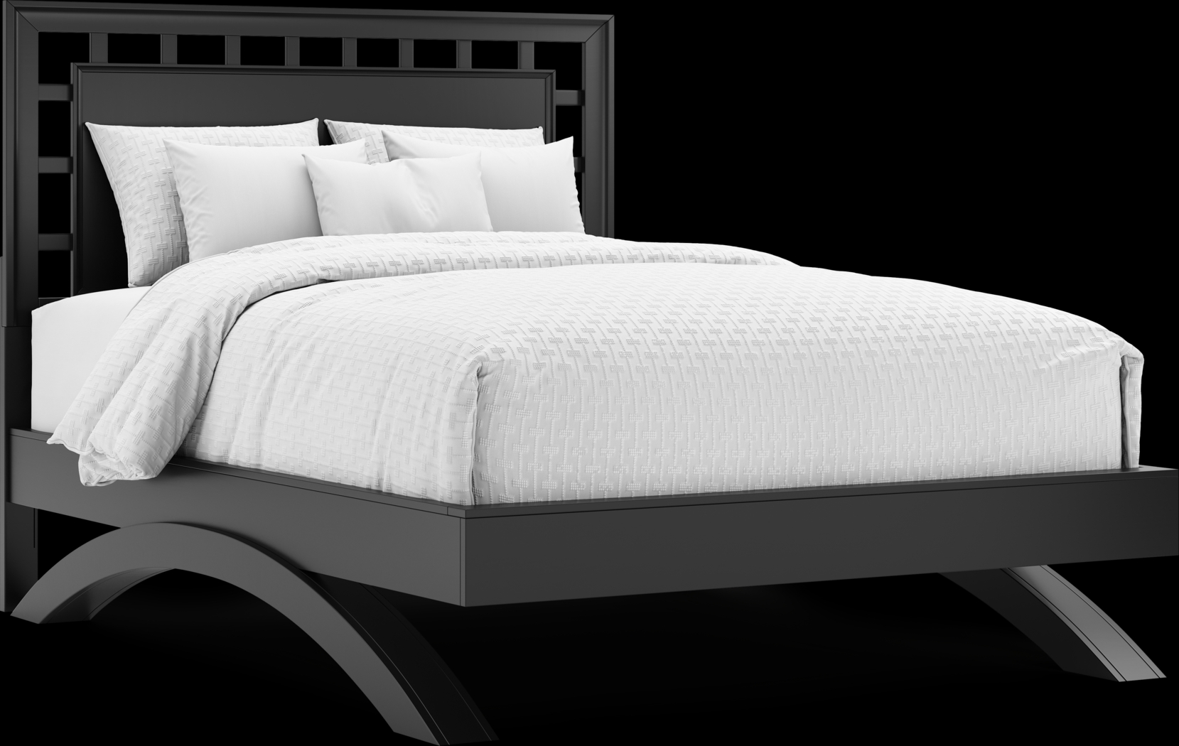 Belcourt Black 3 Pc Queen Lattice Arch Bed - Thumbnail - Image 1