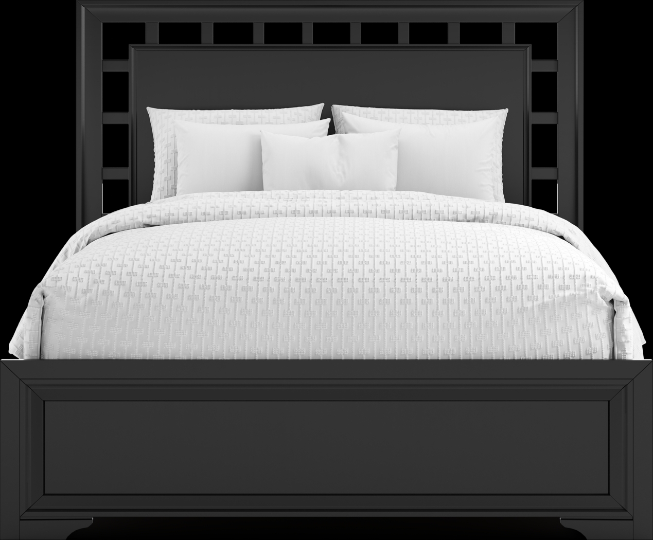 Belcourt Black 3 Pc Queen Lattice Bed - Thumbnail - Image 4