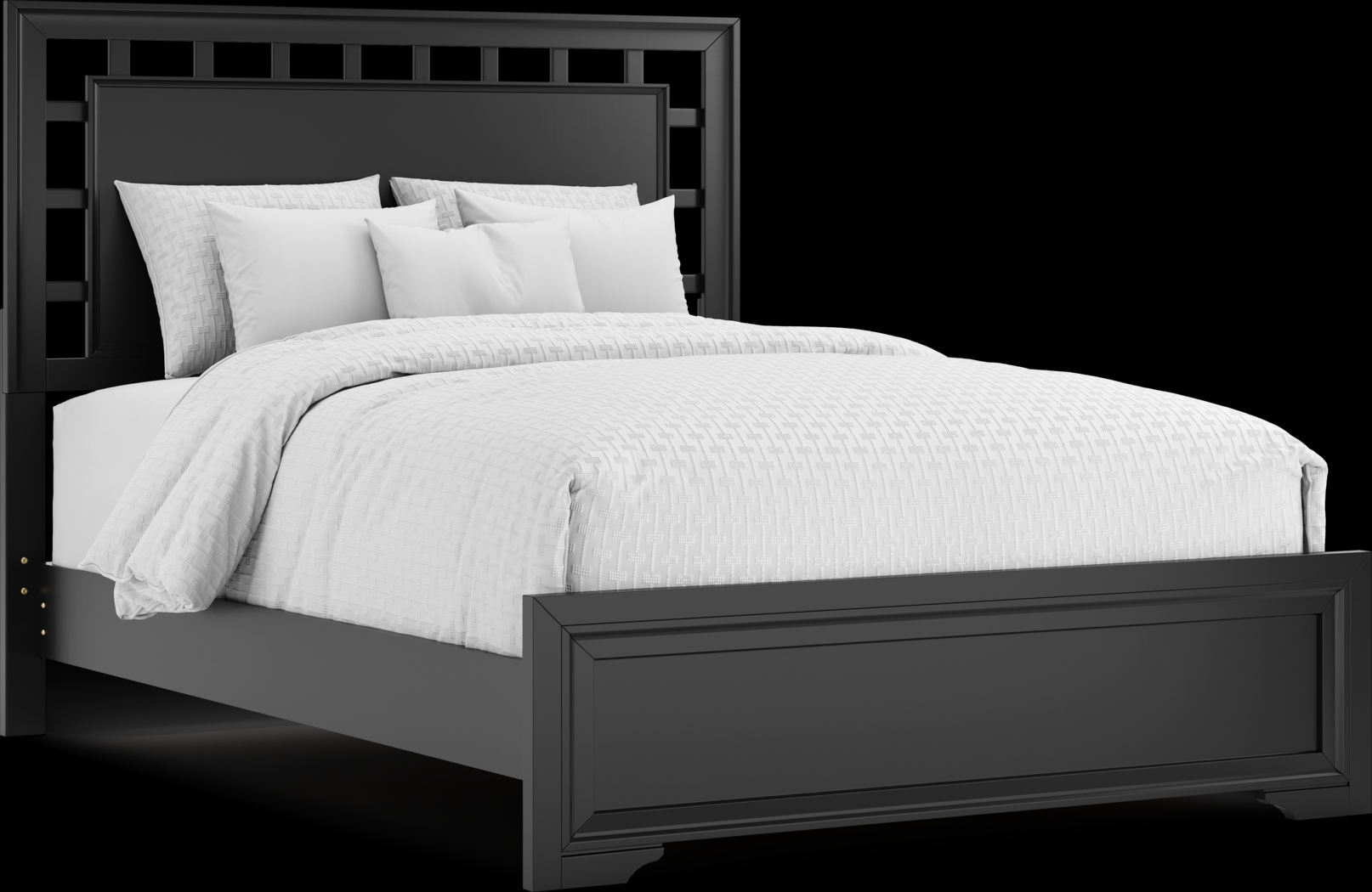 Belcourt Black 3 Pc Queen Lattice Bed - Thumbnail - Image 1