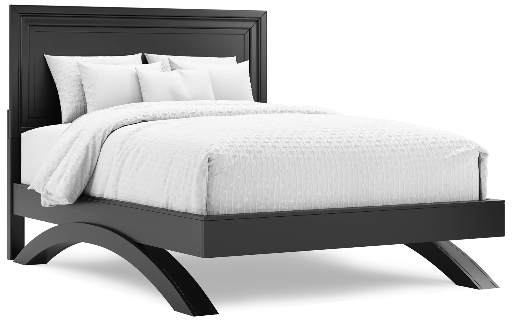 black 3 pc queen panel arch bed