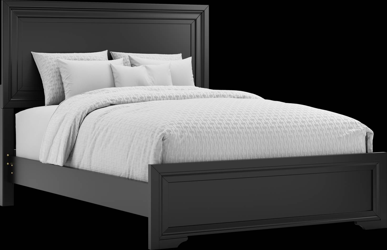 Belcourt Black 3 Pc Queen Panel Bed - Thumbnail - Image 1