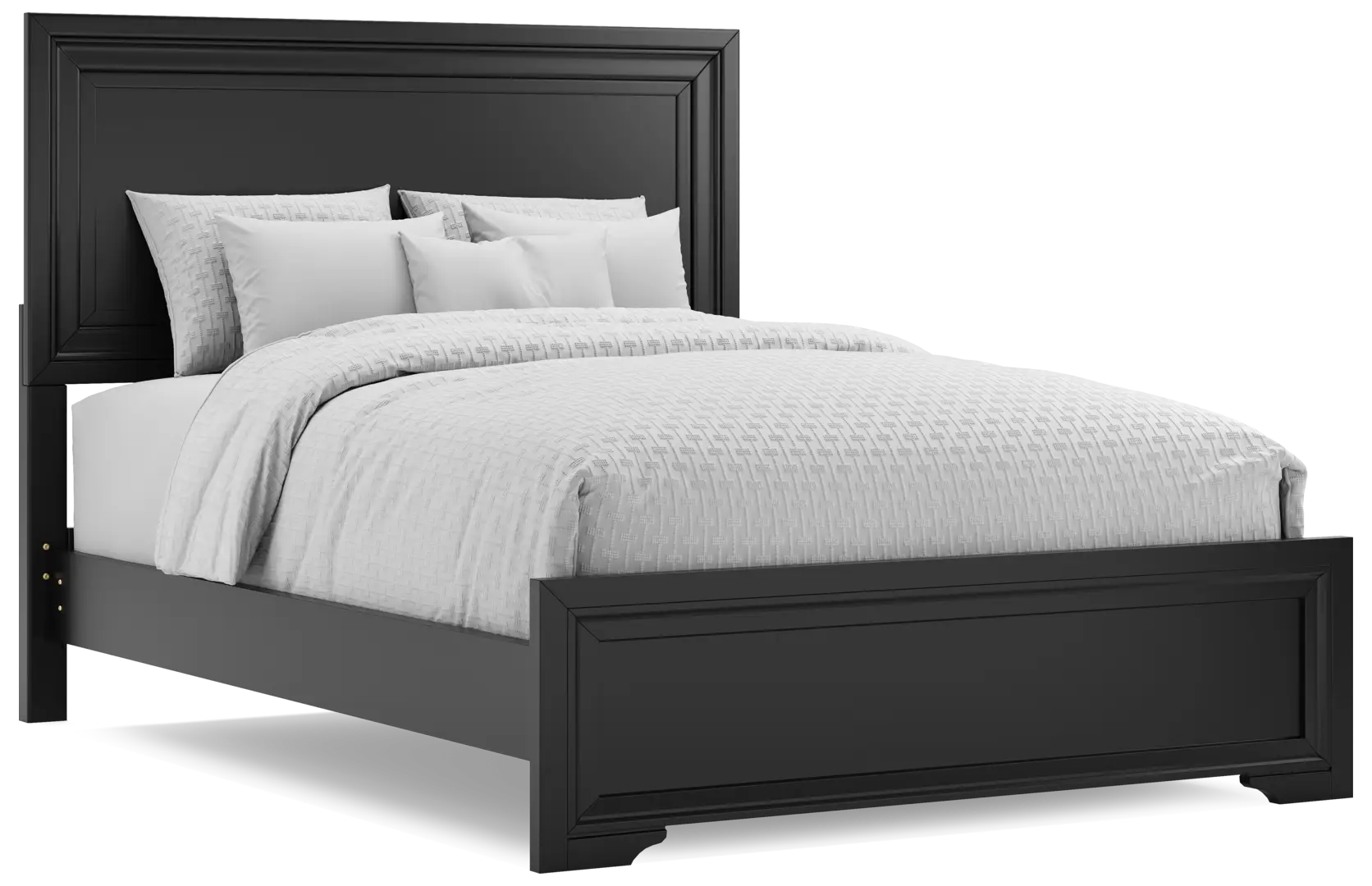 black 3 pc queen panel bed