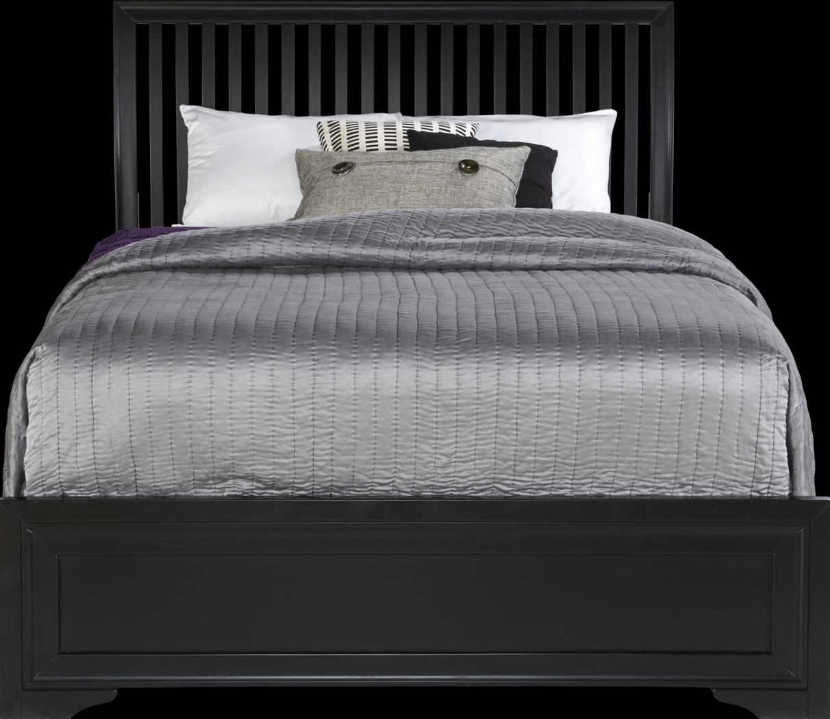 Belcourt Black 5 Pc Queen Slat Bedroom - Thumbnail - Image 2