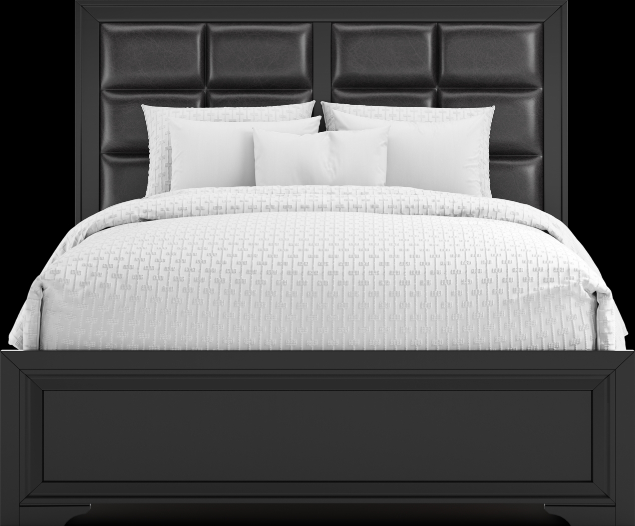 Belcourt Black 5 Pc Queen Upholstered Bedroom - Thumbnail - Image 3