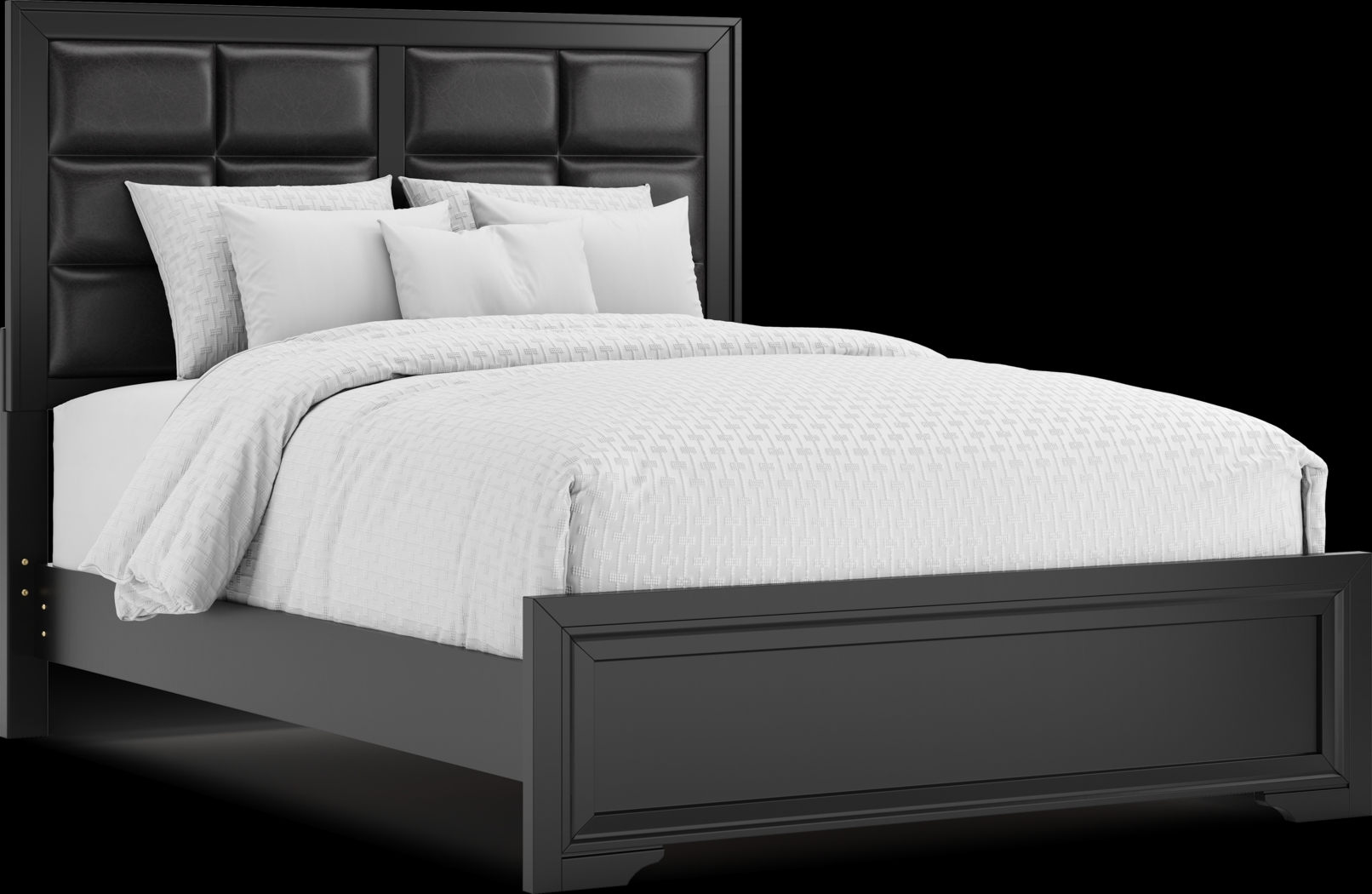 Belcourt Black 5 Pc Queen Upholstered Bedroom - Thumbnail - Image 2