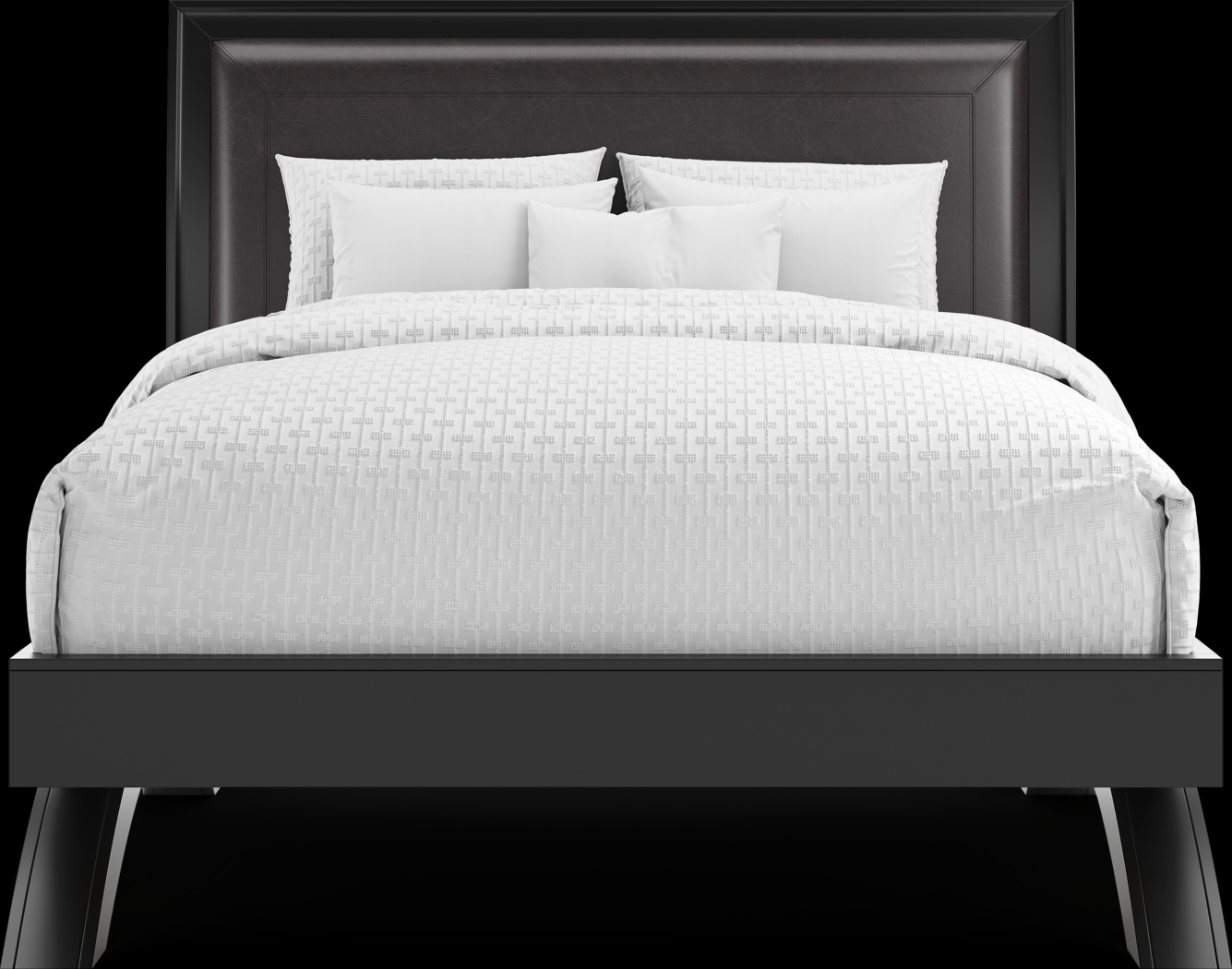 Belcourt Black 5 Pc Queen Upholstered Sleigh Arch Bedroom - Thumbnail - Image 4