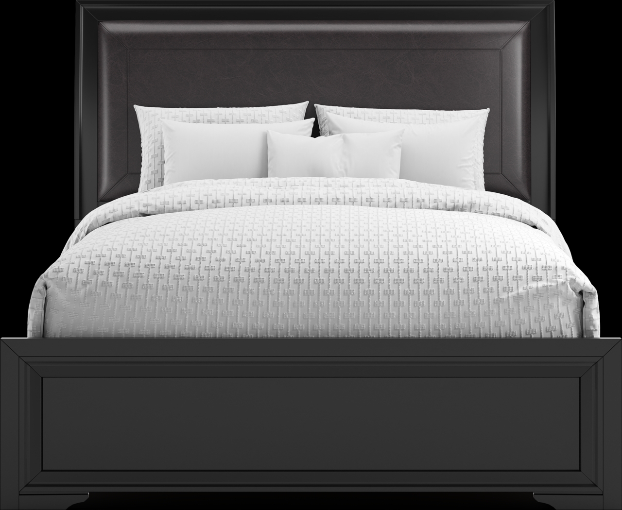 Belcourt Black 5 Pc Queen Upholstered Sleigh Bedroom - Thumbnail - Image 3