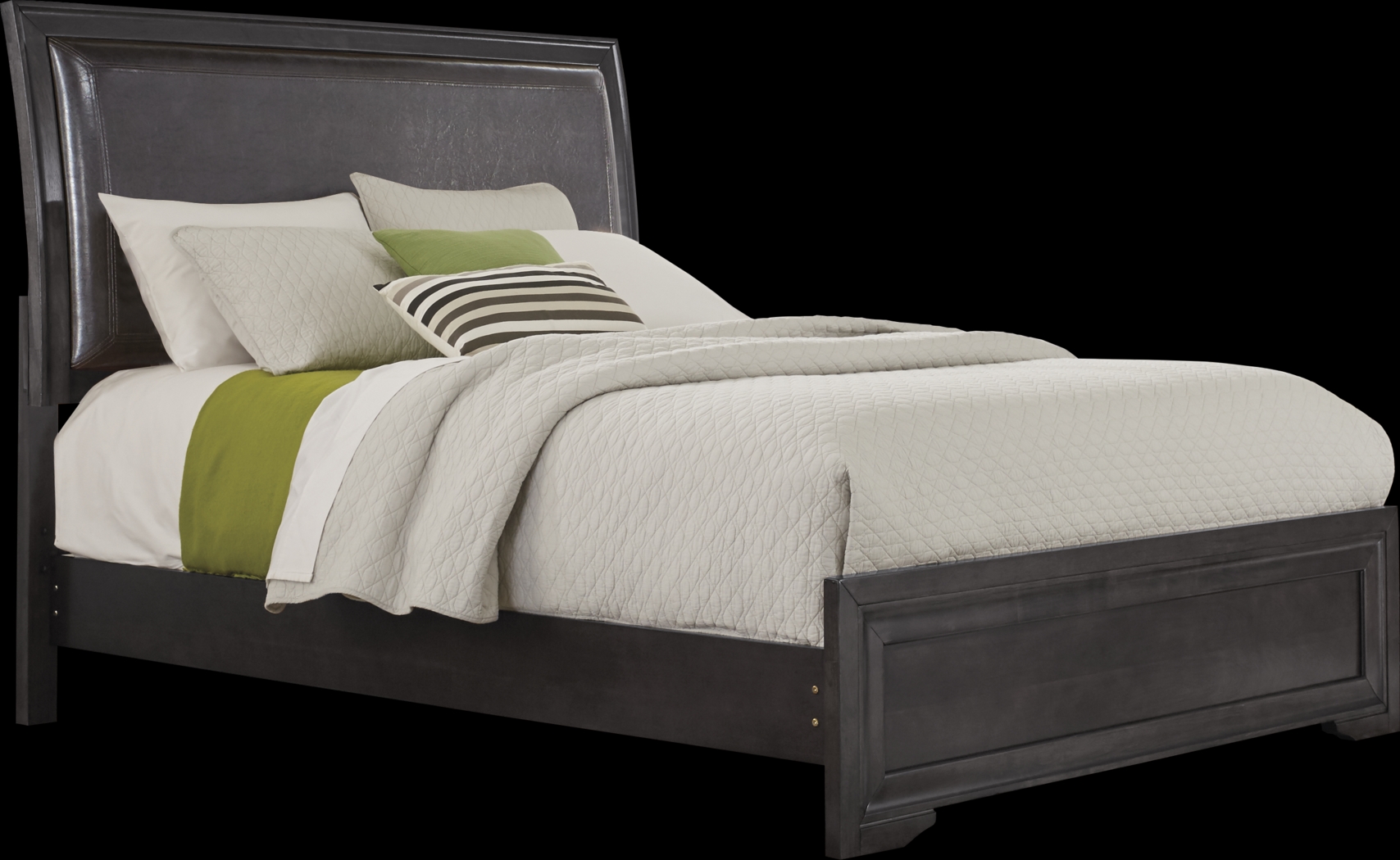 Belcourt Black 7 Pc Queen Upholstered Sleigh Bedroom - Thumbnail - Image 3