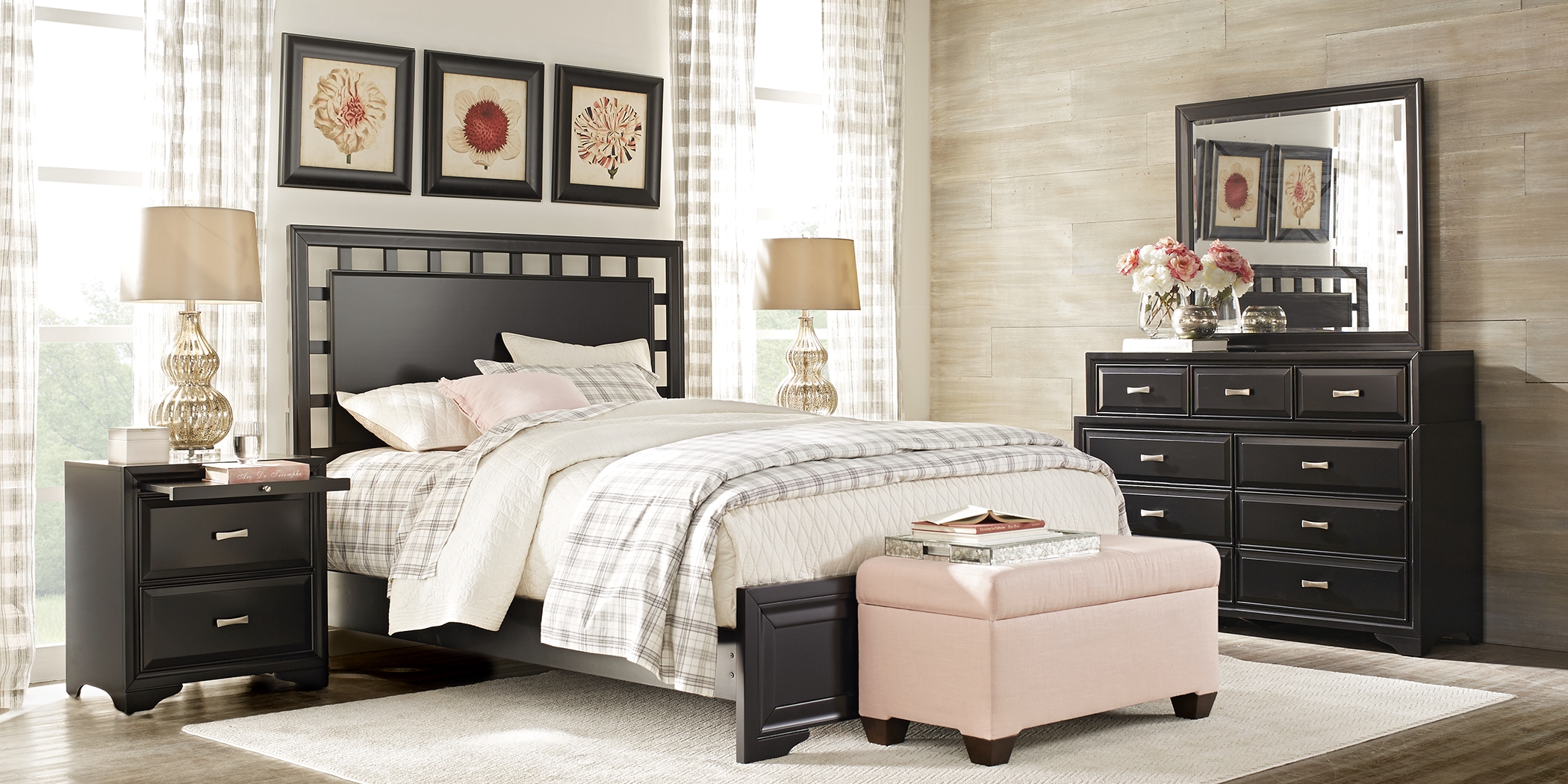 Belcourt Black 5 Pc Queen Lattice Bedroom - Thumbnail - Image 2