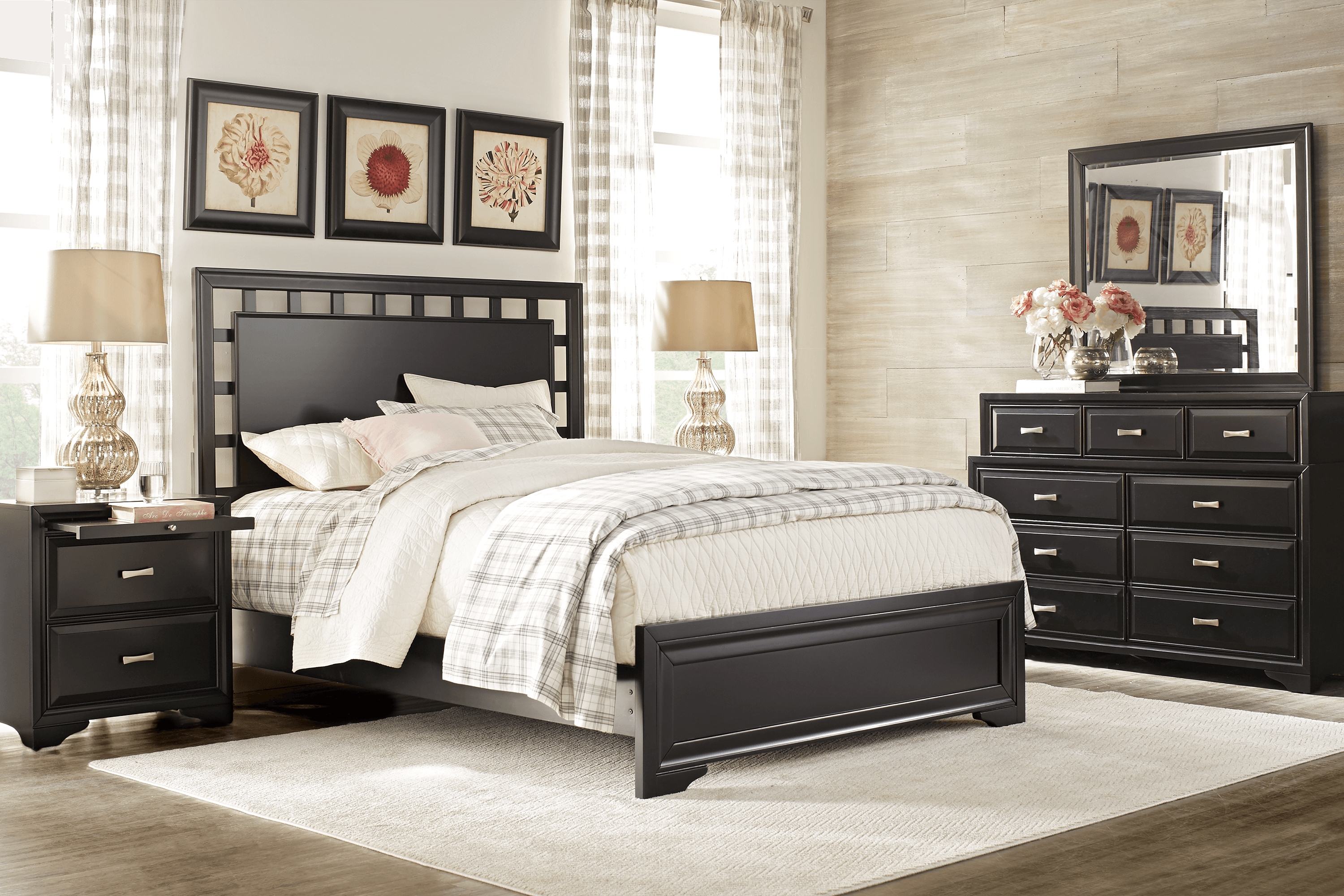 Belcourt Black 5 Pc Queen Lattice Bedroom - Thumbnail - Image 1