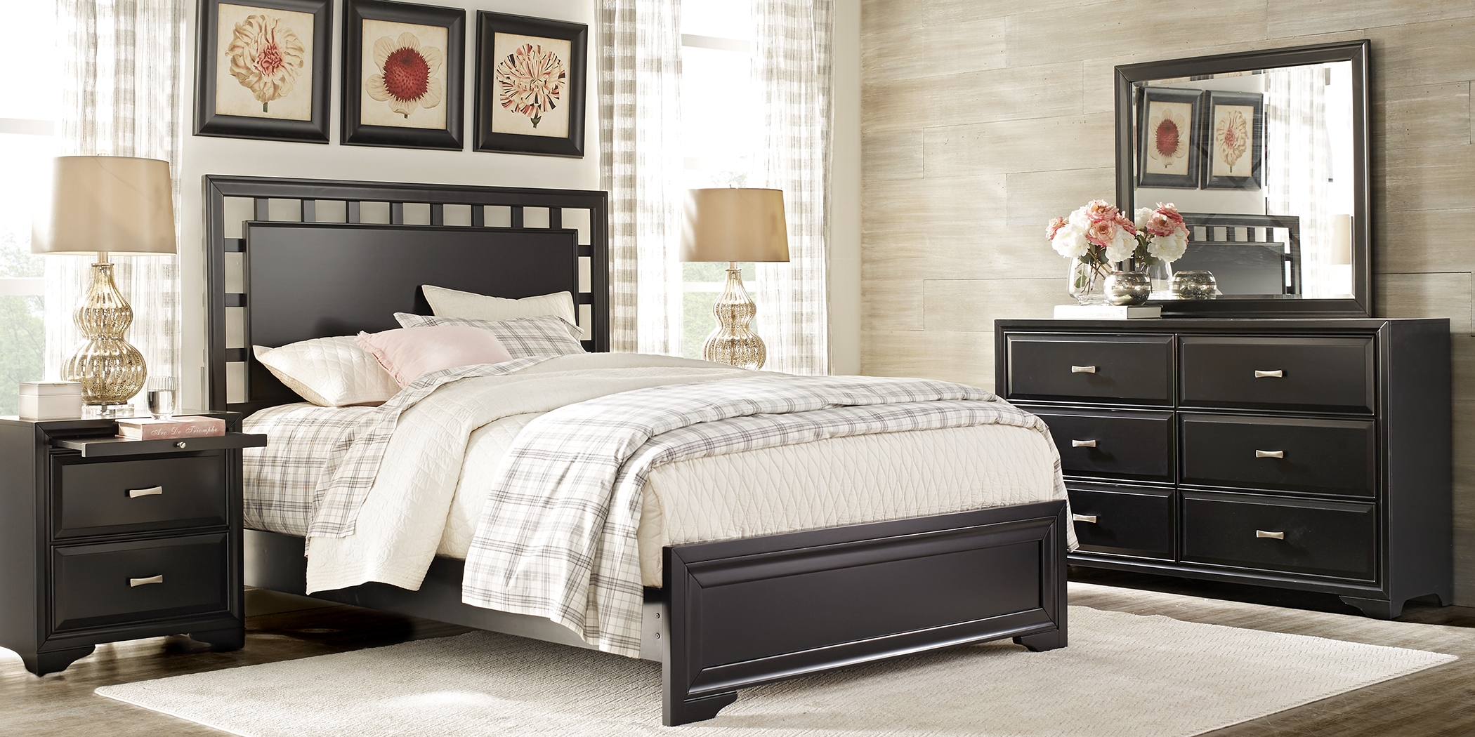 Belcourt Black 8 Pc King Lattice Bedroom - Thumbnail - Image 1