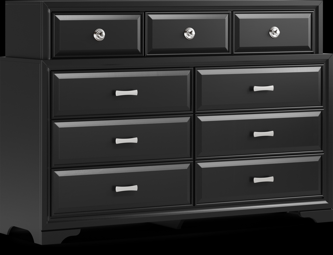 Belcourt Black 7 Pc Queen Slat Bedroom - Thumbnail - Image 5