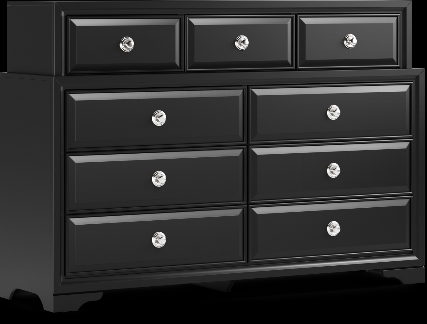 Belcourt Black 7 Pc Queen Slat Bedroom - Thumbnail - Image 6