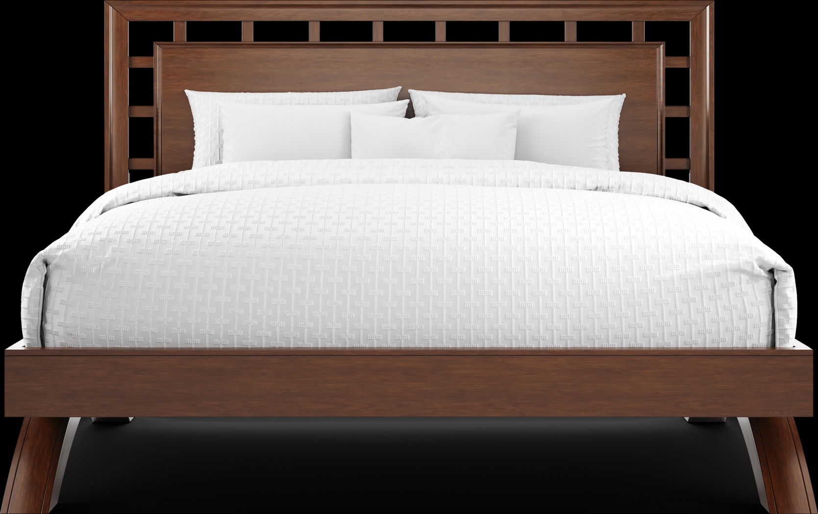 Belcourt Brown Cherry Finish 3 Pc King Lattice Arch Bed - Thumbnail - Image 3