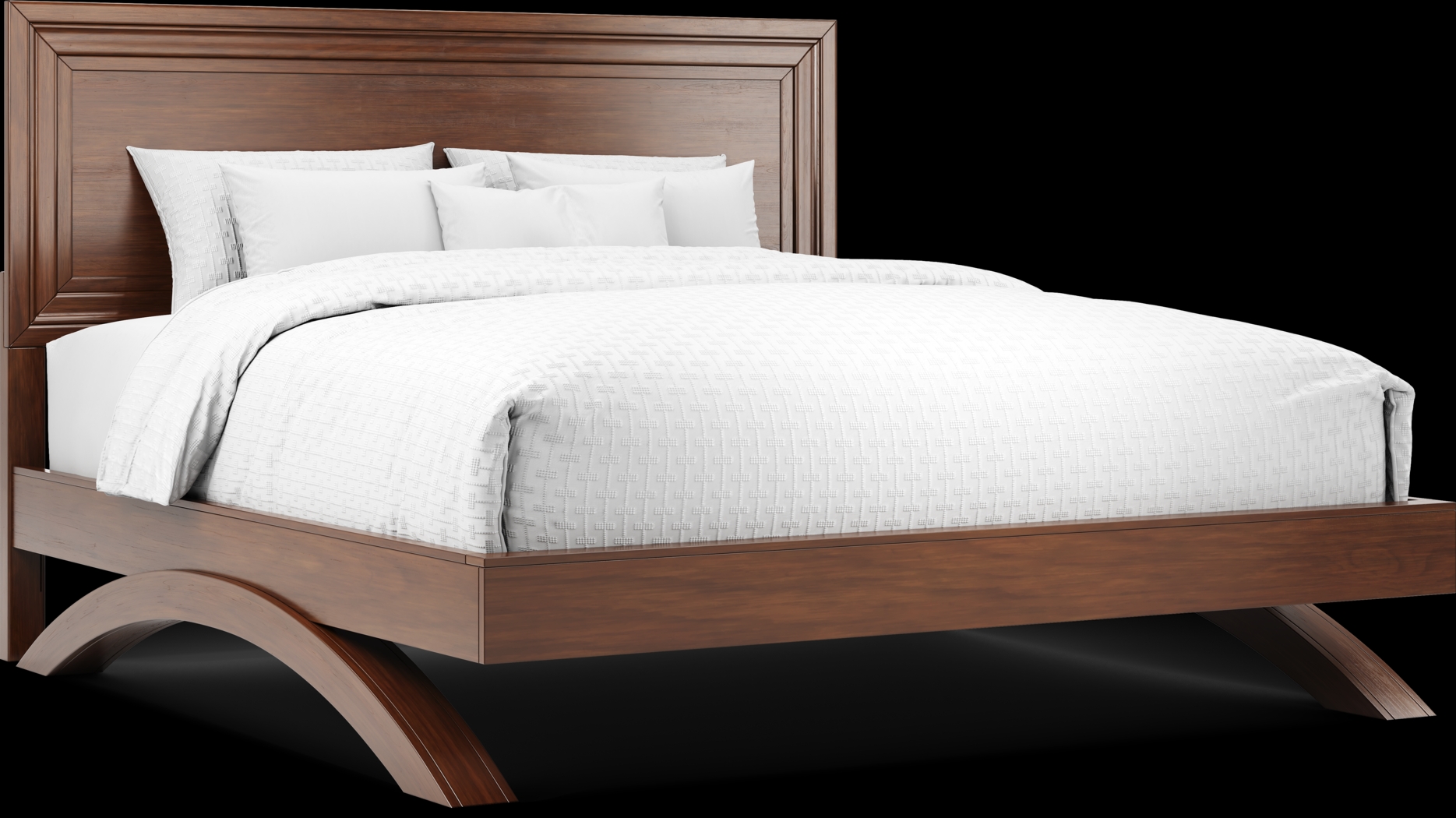 Belcourt Brown Cherry Finish 3 Pc King Panel Arch Bed - Thumbnail - Image 1