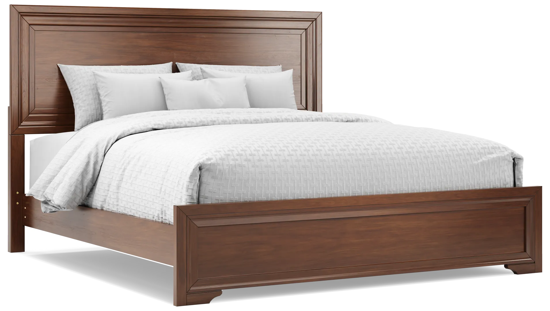 brown cherry 3 pc king panel bed