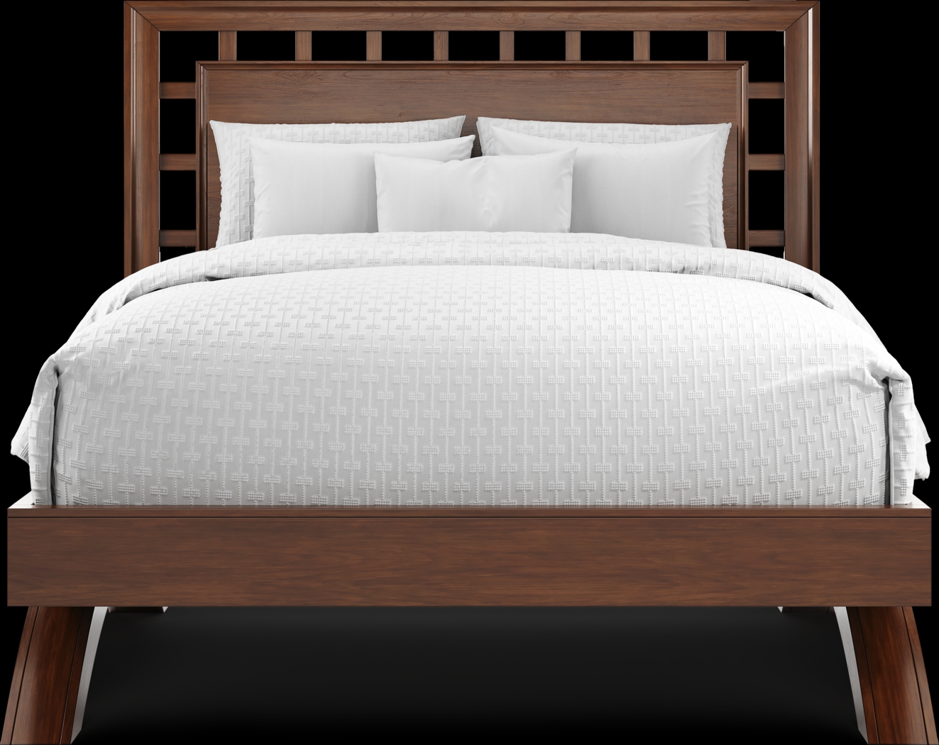 Belcourt Brown Cherry Finish 5 Pc Queen Lattice Arch Bedroom - Thumbnail - Image 3