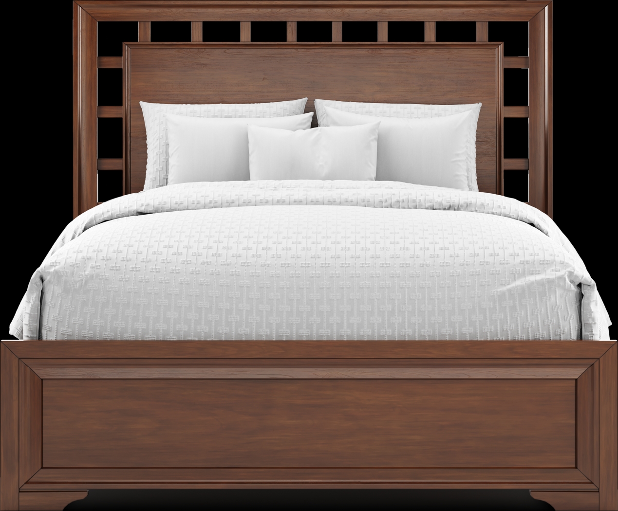 Belcourt Brown Cherry Finish 7 Pc Queen Lattice Bedroom - Thumbnail - Image 3