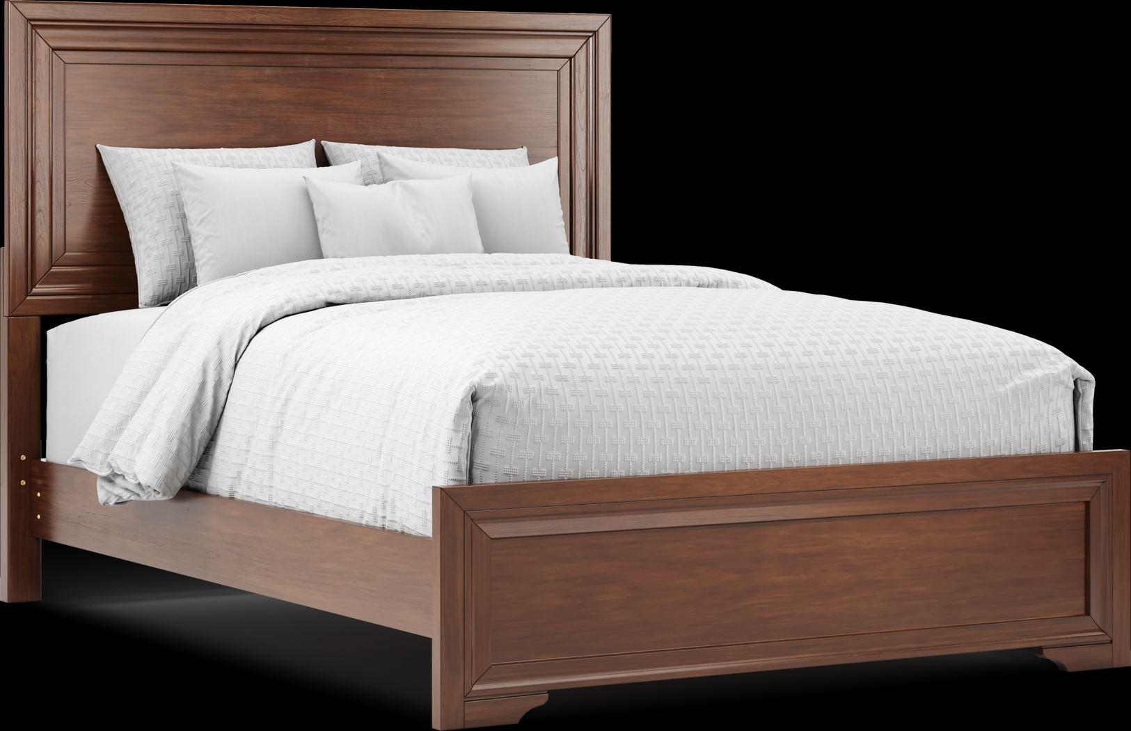 Belcourt Brown Cherry Finish 7 Pc Queen Panel Bedroom - Thumbnail - Image 2