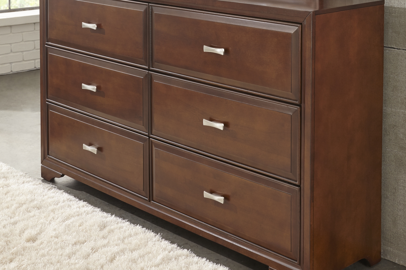 Belcourt Cherry 5 Pc Queen Slat Bedroom - Thumbnail - Image 5