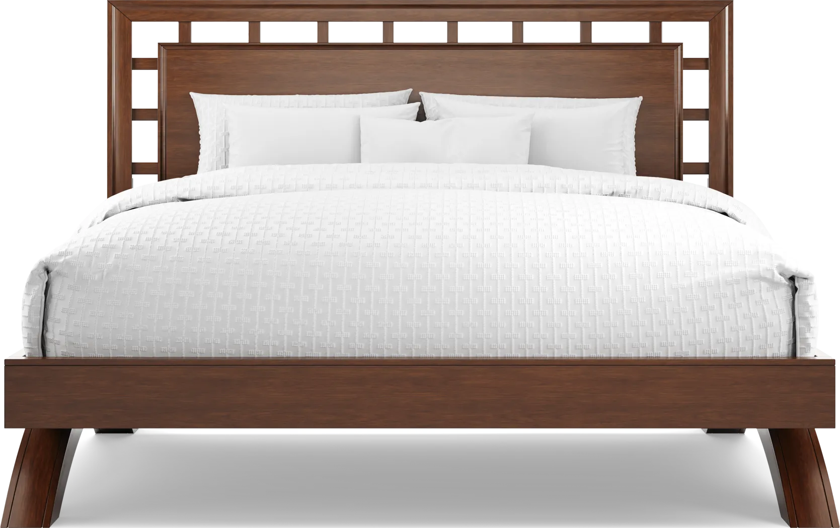 Belcourt Brown Cherry Finish 5 Pc King Lattice Arch Bedroom - Thumbnail - Image 3