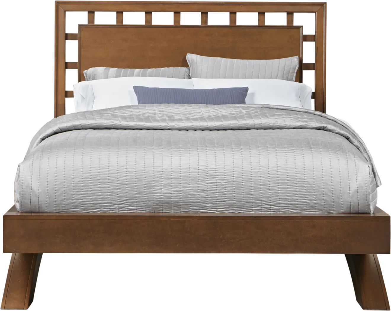Belcourt Brown Cherry Finish 5 Pc Queen Lattice Arch Bedroom - Thumbnail - Image 2