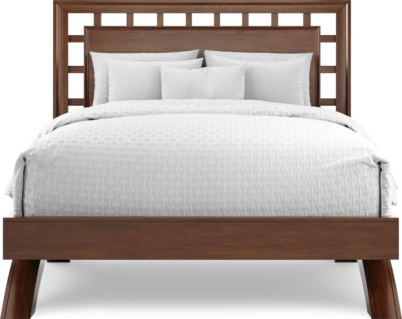 Belcourt Brown Cherry Finish 3 Pc Queen Lattice Arch Bed - Thumbnail - Image 3
