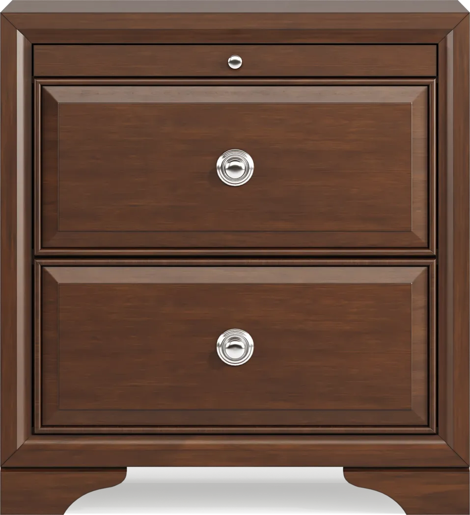 Belcourt Brown Cherry Finish Nightstand - Thumbnail - Image 1