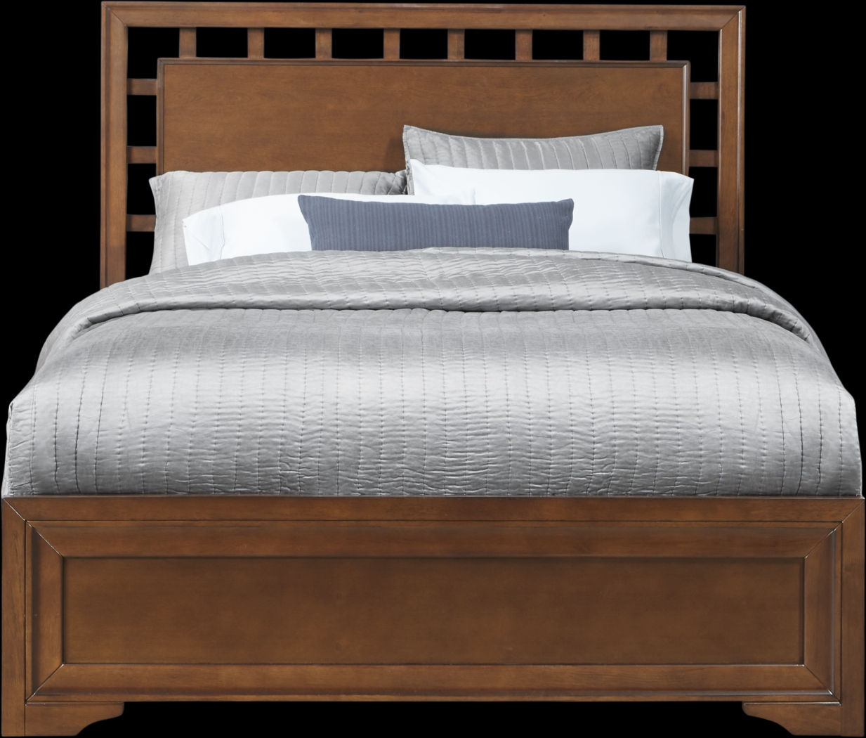 Belcourt Brown Cherry 3 Pc King Lattice Bed - Thumbnail - Image 1