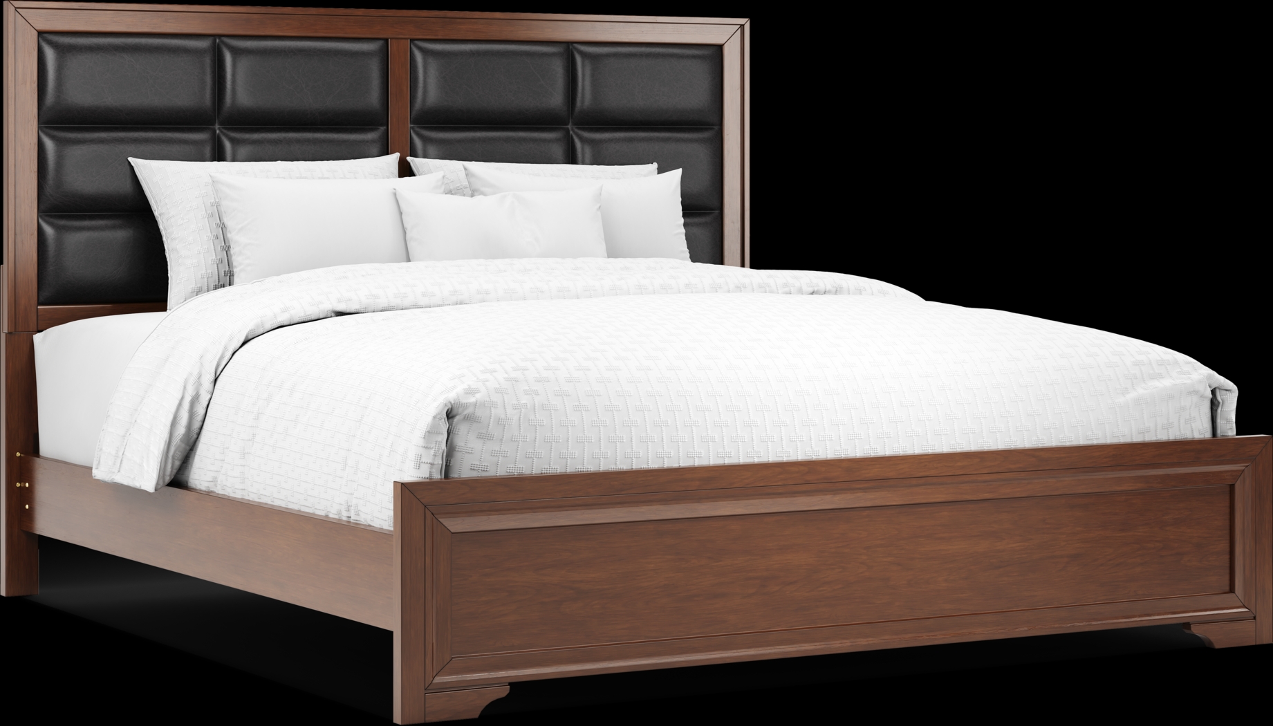 Belcourt Brown Cherry 5 Pc King Upholstered Bedroom - Thumbnail - Image 2