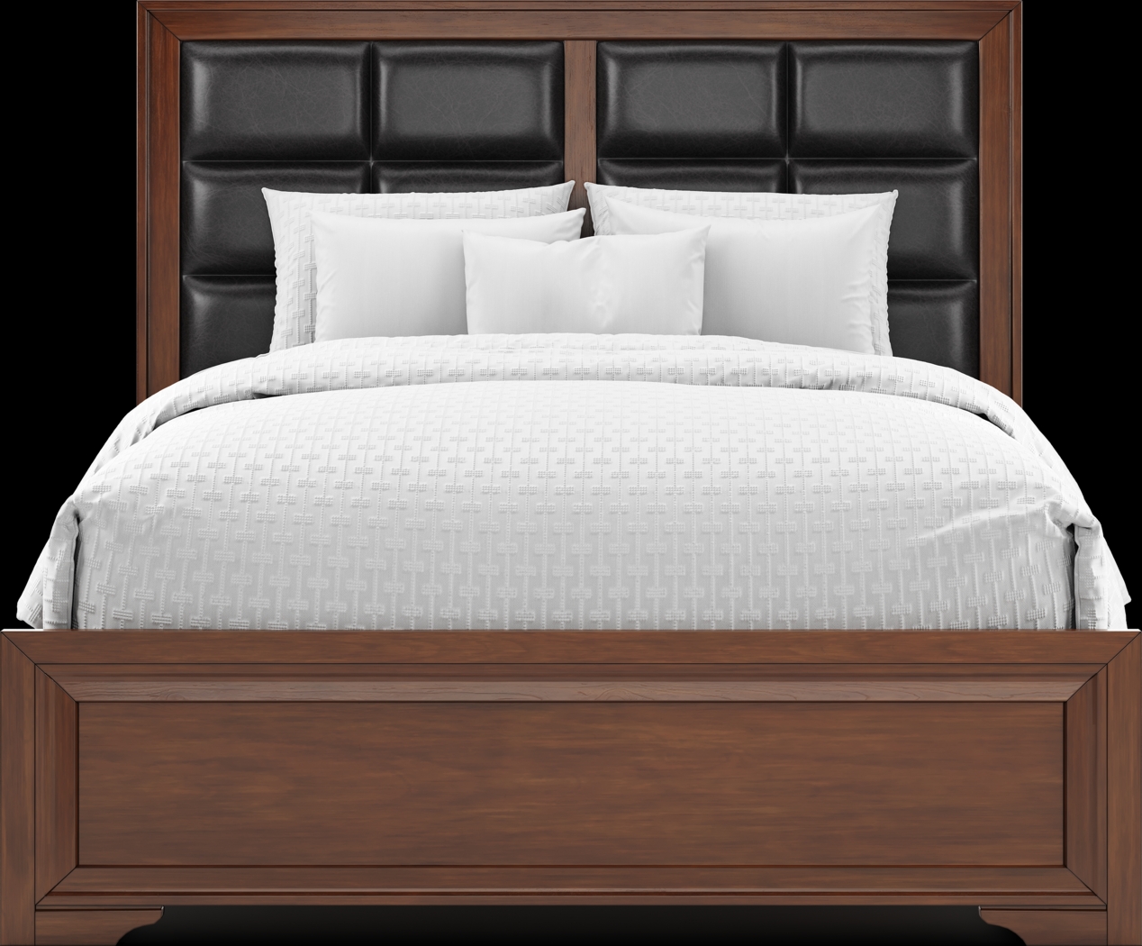 Belcourt Brown Cherry 5 Pc Queen Upholstered Bedroom - Thumbnail - Image 4