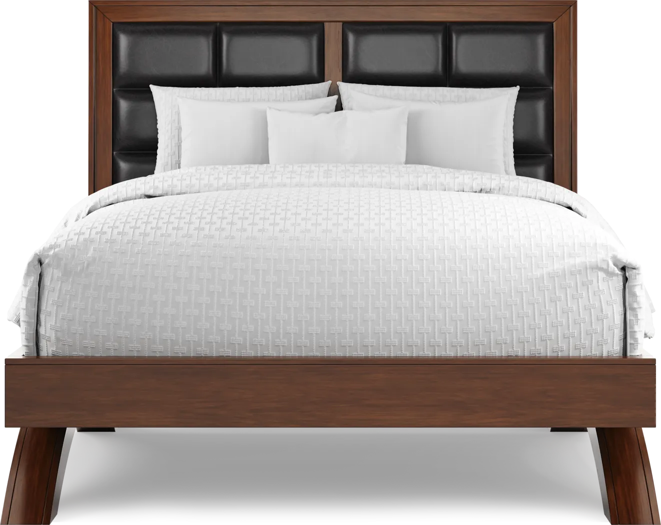 Belcourt Brown Cherry 3 Pc Queen Upholstered Platform Bed - Image 3