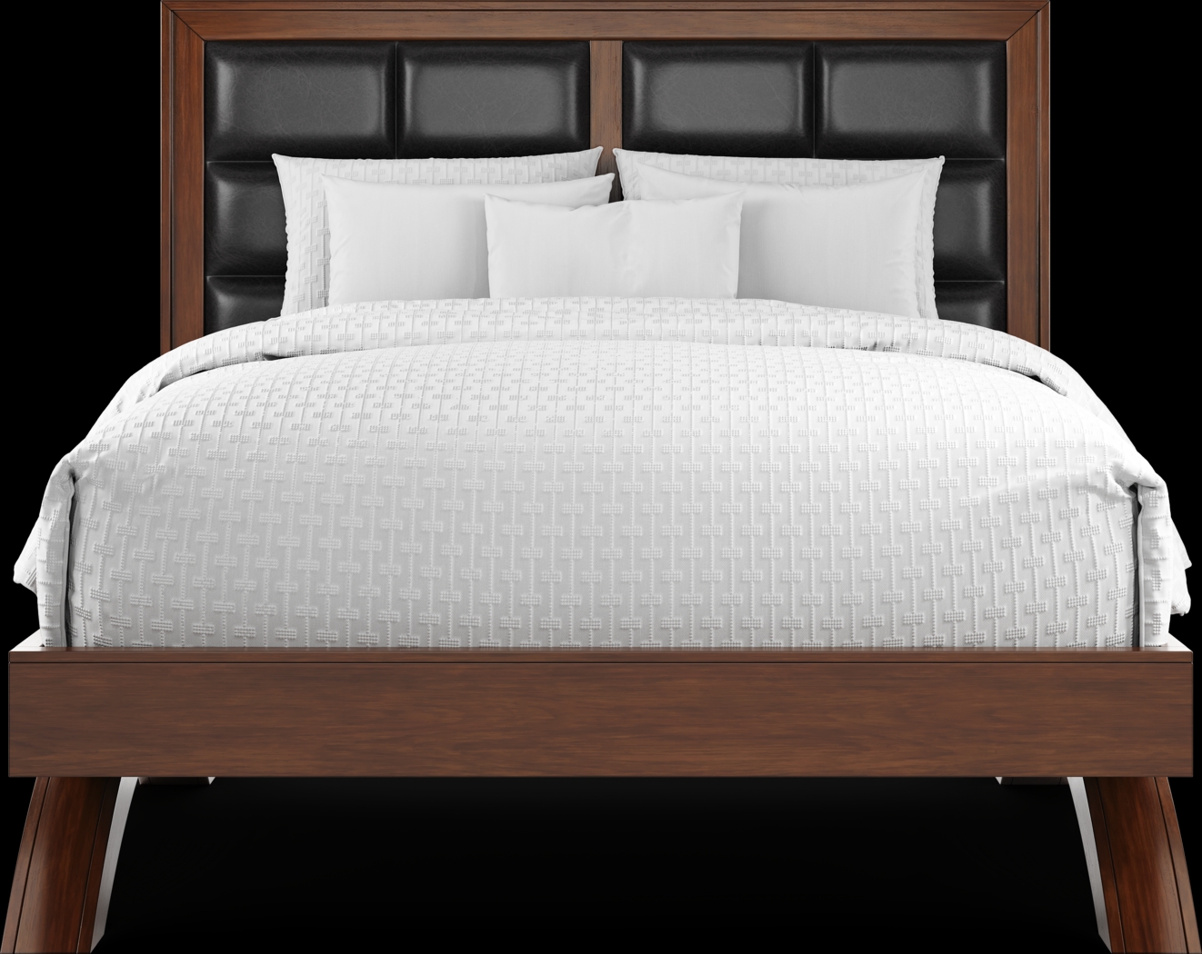 Belcourt Brown Cherry 3 Pc Queen Upholstered Platform Bed - Thumbnail - Image 3