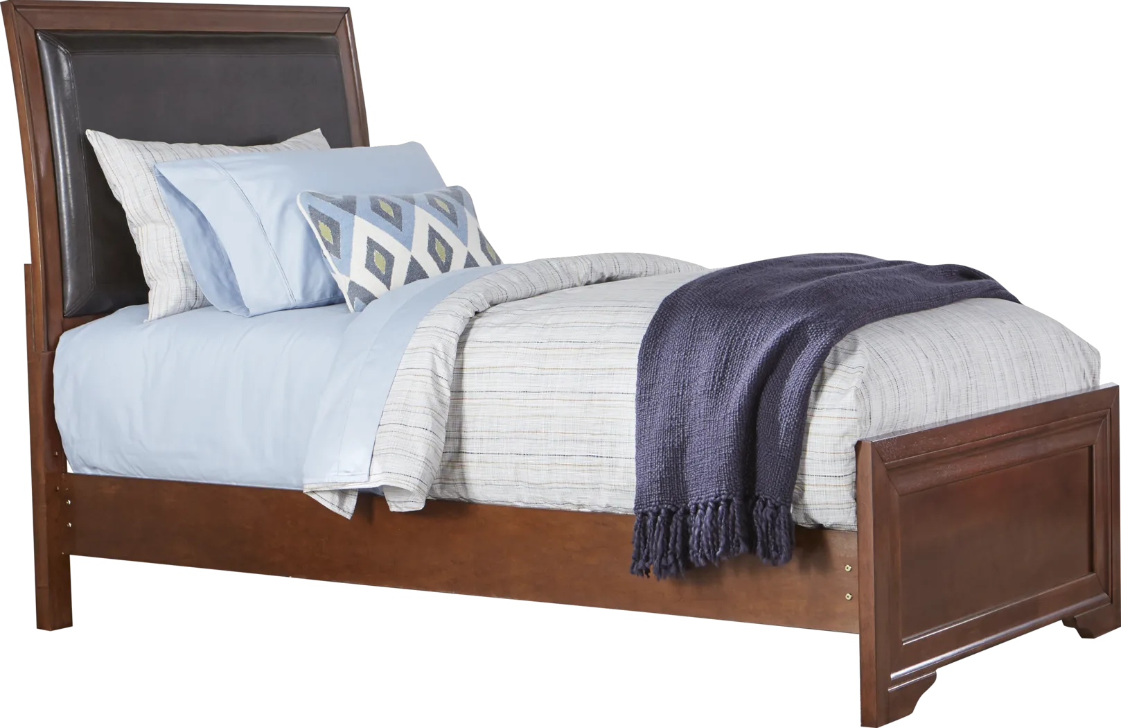 Belcourt Jr. Cherry 3 Pc Twin Bed with Upholstered Inset - Thumbnail - Image 1