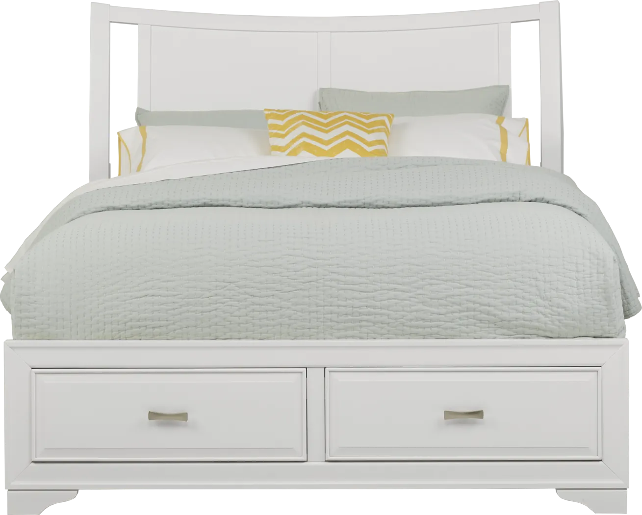 Belcourt White 3 Pc King Curved Sleigh Bed with Storage - Thumbnail - Image 3