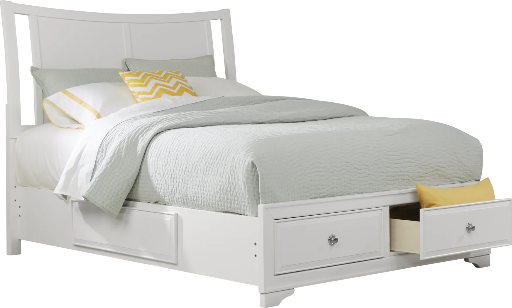 Belcourt White 3 Pc King Curved Sleigh Bed with Storage - Thumbnail - Image 5