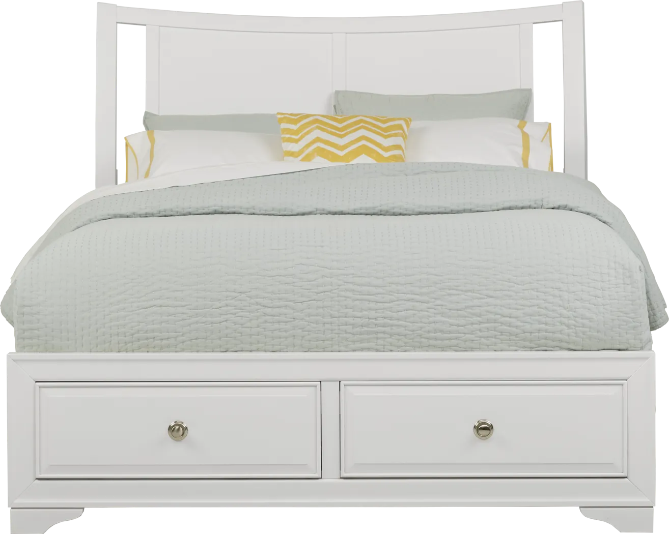 Belcourt White 3 Pc King Curved Sleigh Bed with Storage - Thumbnail - Image 6
