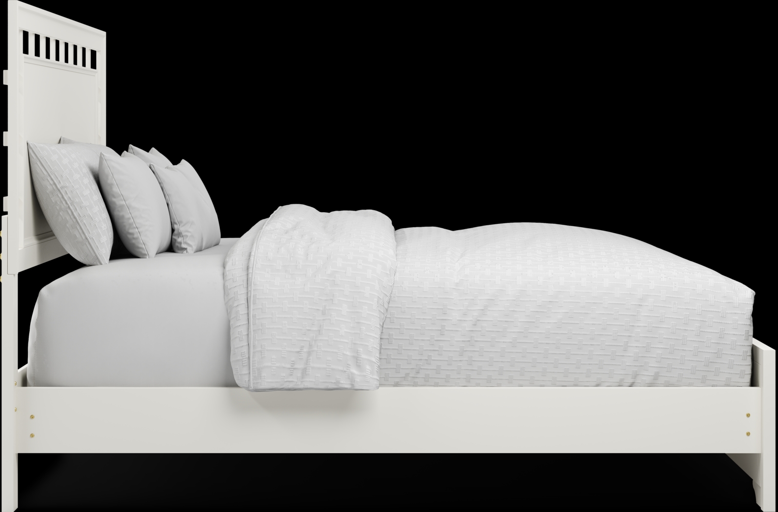 Belcourt White 3 Pc King Lattice Bed - Thumbnail - Image 3