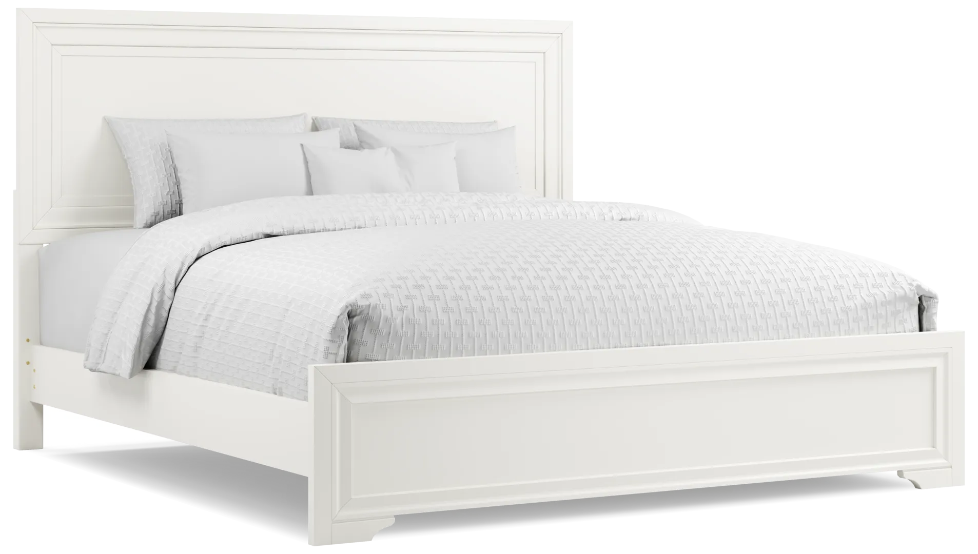 white 3 pc king panel bed
