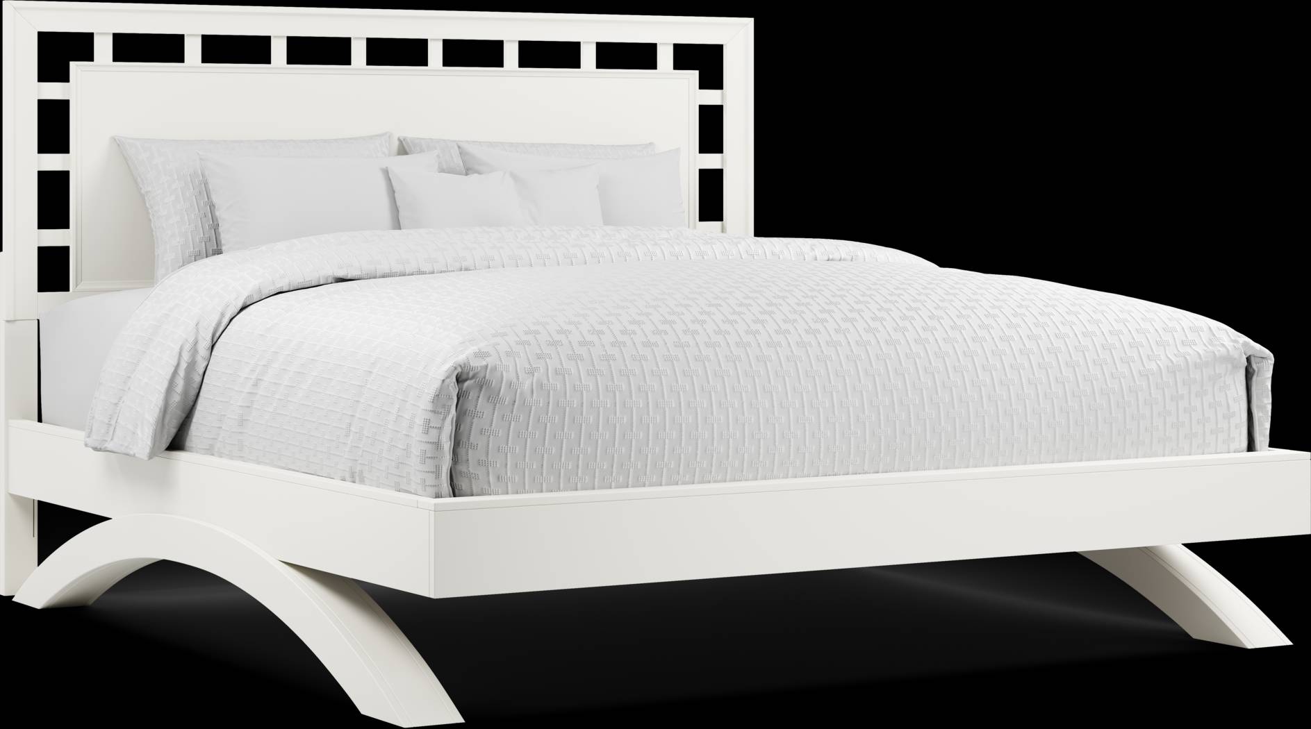 Belcourt White 3 Pc King Lattice Arch Bed - Thumbnail - Image 1