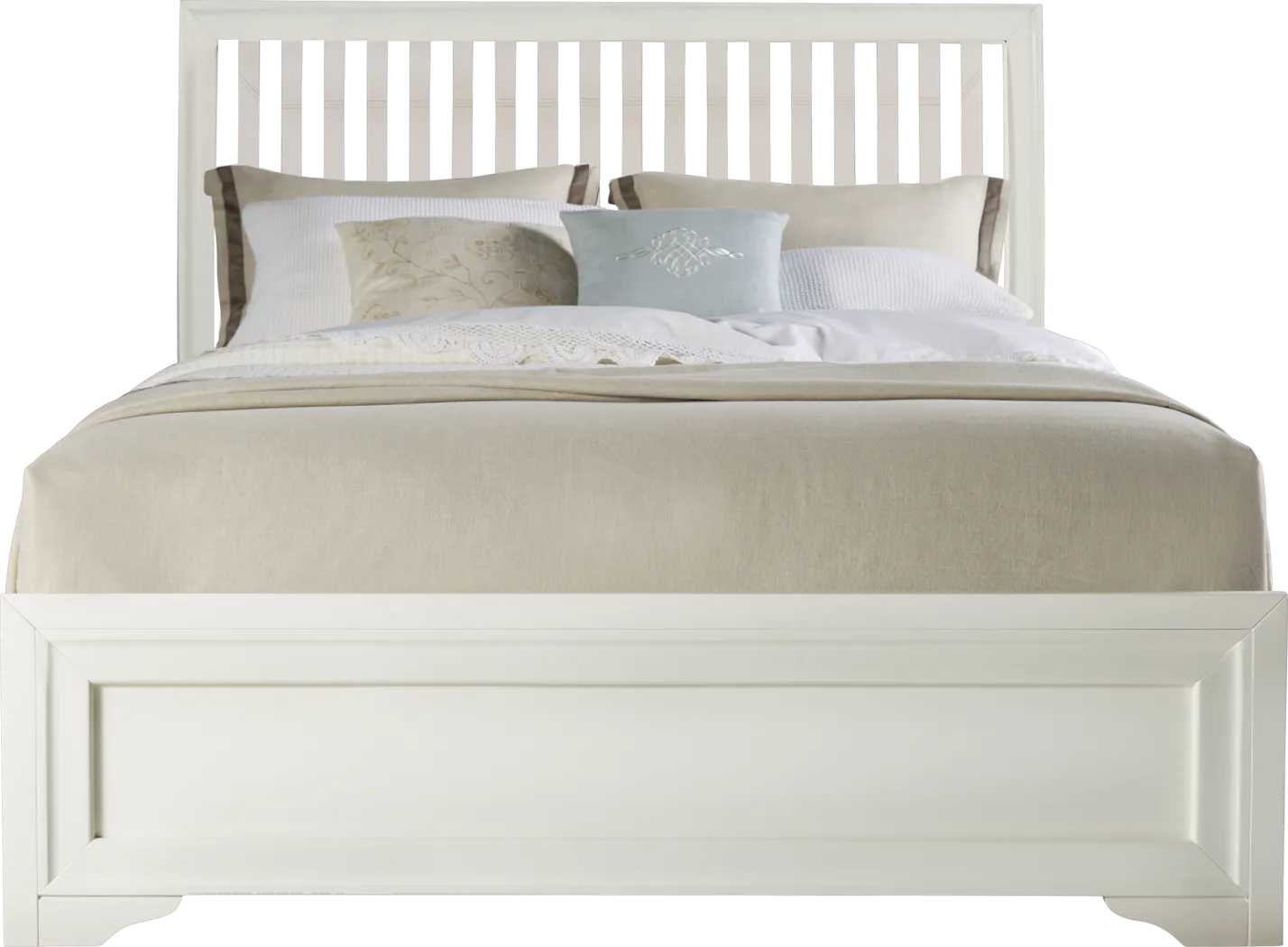 Belcourt White 5 Pc King Slat Bedroom - Thumbnail - Image 2