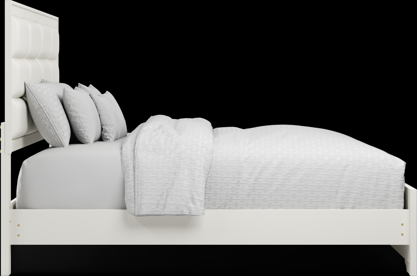 Belcourt White 5 Pc King Upholstered Bedroom - Thumbnail - Image 4