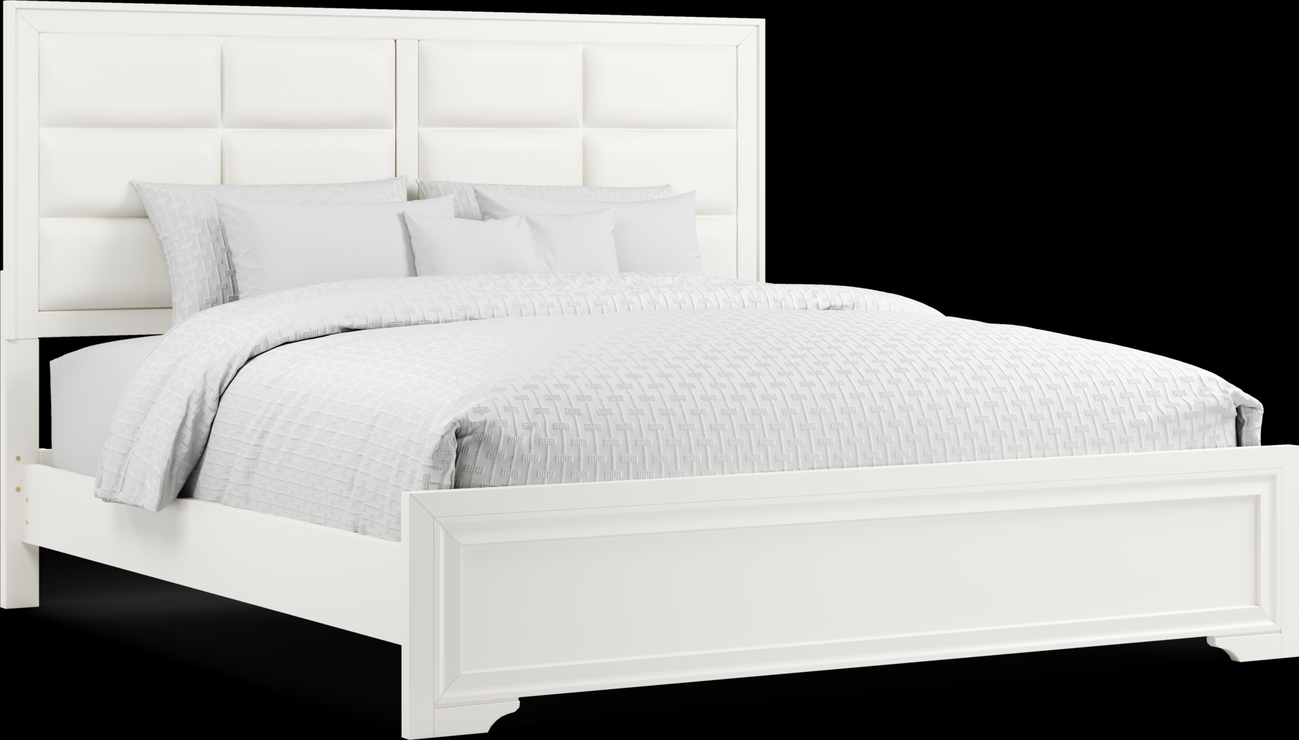 Belcourt White 5 Pc King Upholstered Bedroom - Thumbnail - Image 2