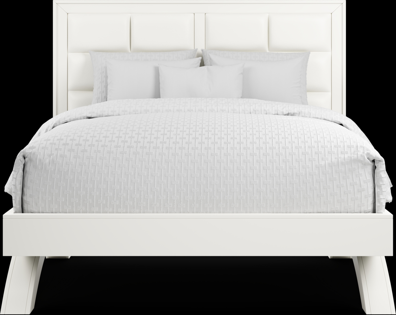 Belcourt White 3 Pc King Upholstered Platform Bed - Thumbnail - Image 2