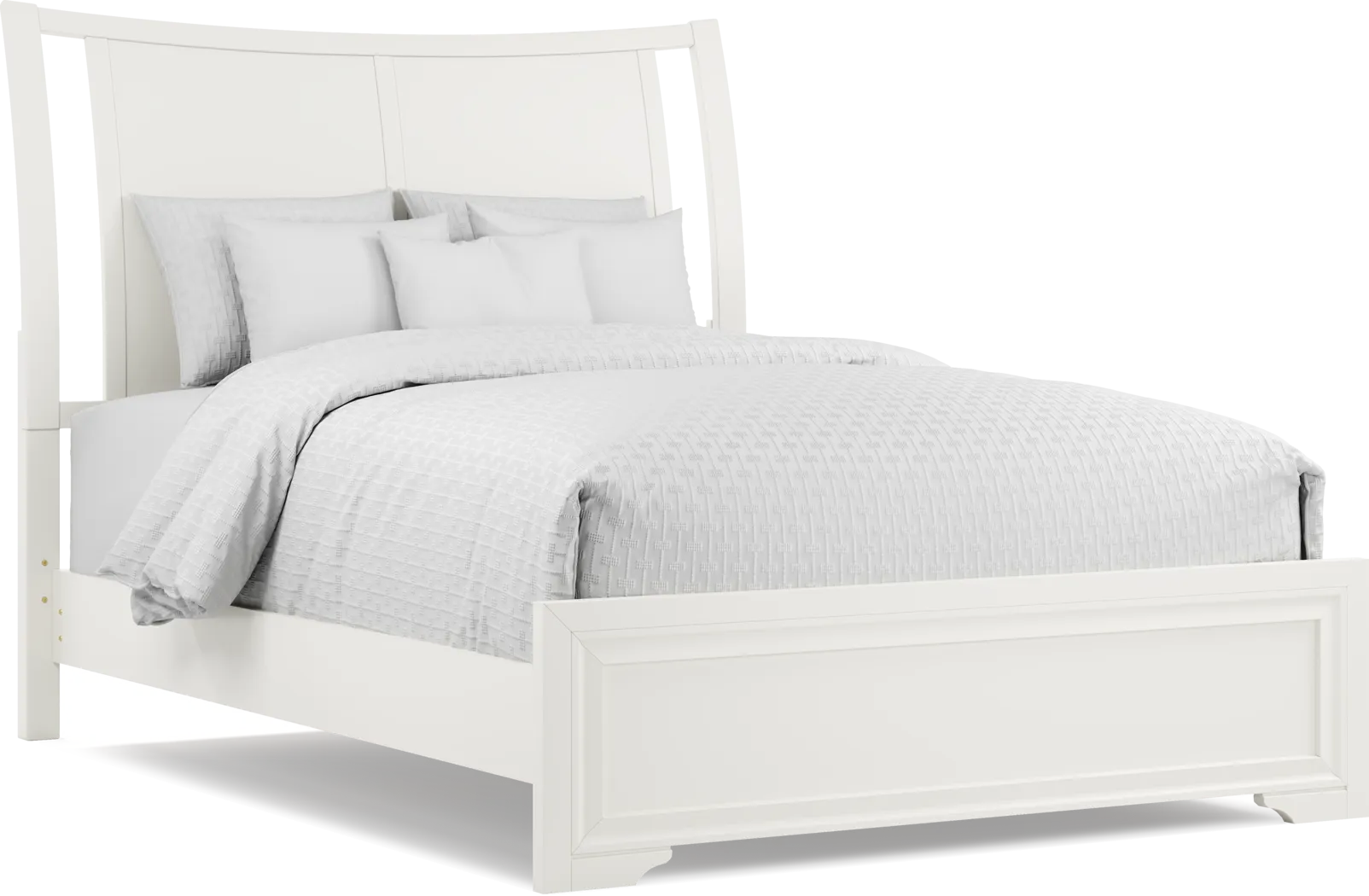 Belcourt White 5 Pc Queen Curved Sleigh Bedroom - Thumbnail - Image 2